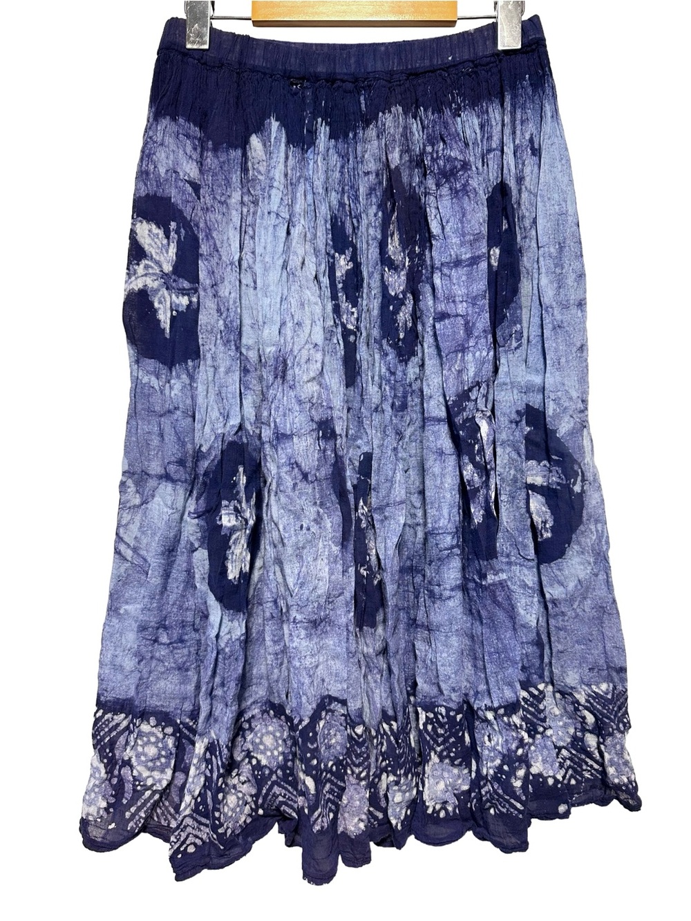 Boho Gauze Crinkle Midi Skirt Tie Dye Festival Poetcore Bohemian
